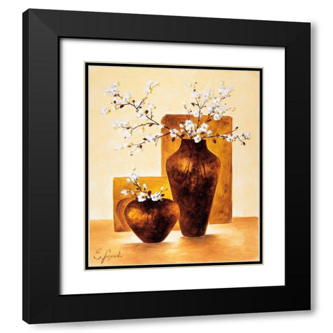 Modern Stillife II Black Modern Wood Framed Art Print with Double Matting by Lopardi, E.