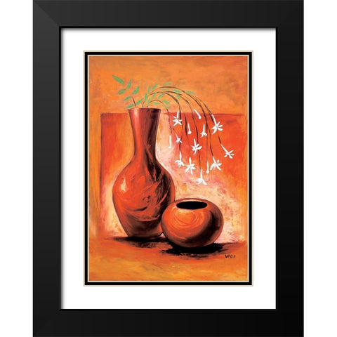 Spring Composition III Black Modern Wood Framed Art Print with Double Matting by Veda