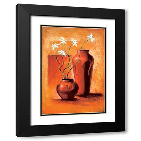 Spring Composition IV Black Modern Wood Framed Art Print with Double Matting by Veda