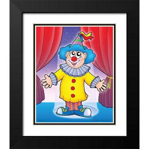 Smiling Clown Black Modern Wood Framed Art Print with Double Matting by Viskova, Klara