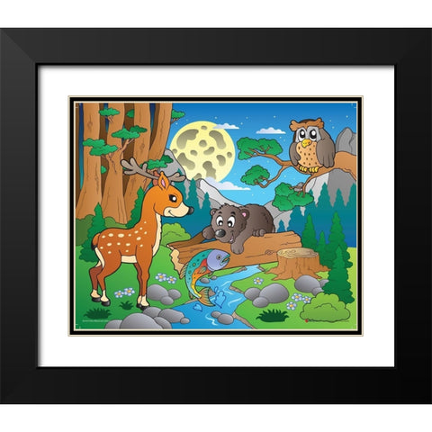 Wood Animals III Black Modern Wood Framed Art Print with Double Matting by Viskova, Klara