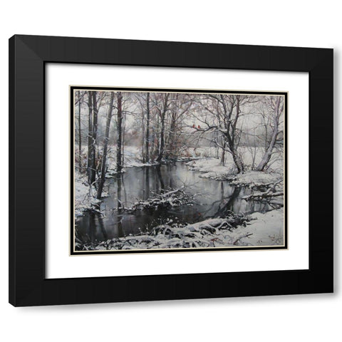 Miracle in a Winter Day Black Modern Wood Framed Art Print with Double Matting by Cernov, Ivan