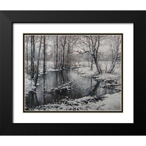 Miracle in a Winter Day Black Modern Wood Framed Art Print with Double Matting by Cernov, Ivan