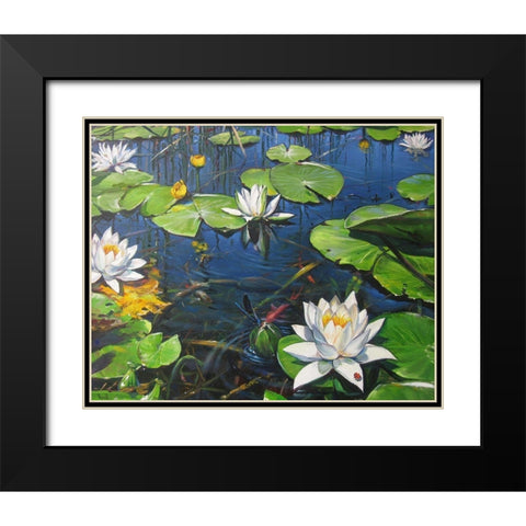 Watterlilly in the Kingdom of Summer Black Modern Wood Framed Art Print with Double Matting by Cernov, Ivan