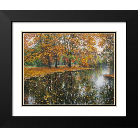 Autumn Gold Black Modern Wood Framed Art Print with Double Matting by Cernov, Ivan