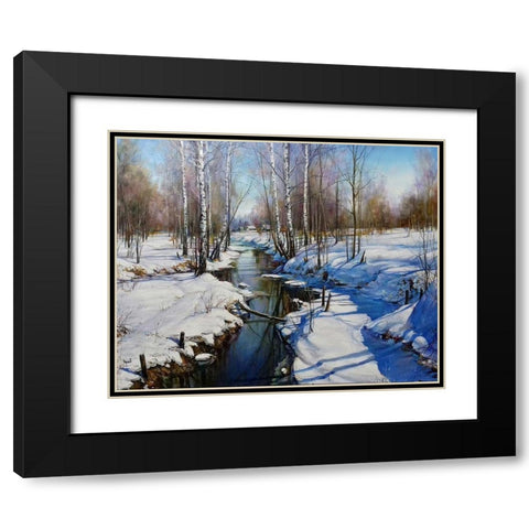 First warm days Black Modern Wood Framed Art Print with Double Matting by Cernov, Ivan