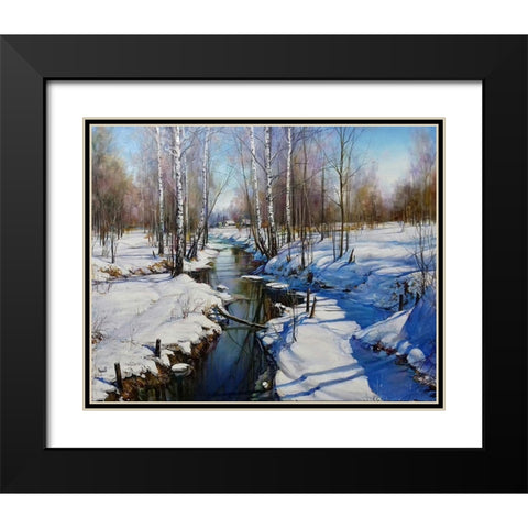 First warm days Black Modern Wood Framed Art Print with Double Matting by Cernov, Ivan