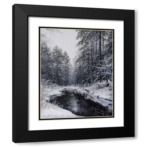 February II Black Modern Wood Framed Art Print with Double Matting by Cernov, Ivan