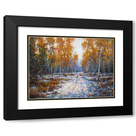 Warm Autumn Black Modern Wood Framed Art Print with Double Matting by Cernov, Ivan