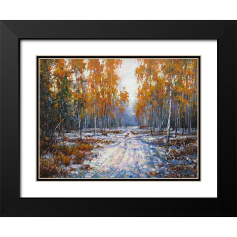 Warm Autumn Black Modern Wood Framed Art Print with Double Matting by Cernov, Ivan