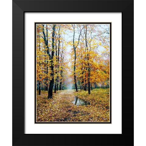 When Autumn plays with you Black Modern Wood Framed Art Print with Double Matting by Cernov, Ivan