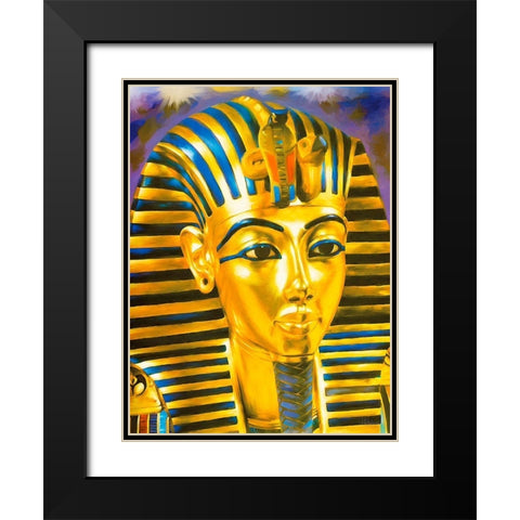 Tutanchamon Mask Black Modern Wood Framed Art Print with Double Matting by Medeiros, Celito