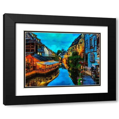 Germany old Town Black Modern Wood Framed Art Print with Double Matting by Medeiros, Celito