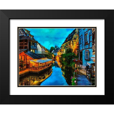 Germany old Town Black Modern Wood Framed Art Print with Double Matting by Medeiros, Celito
