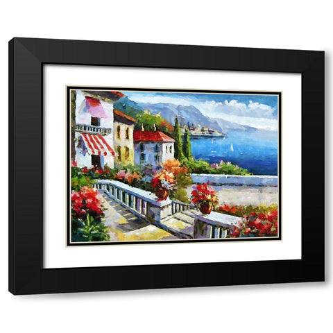 Coast in Italy III Black Modern Wood Framed Art Print with Double Matting by Medeiros, Celito