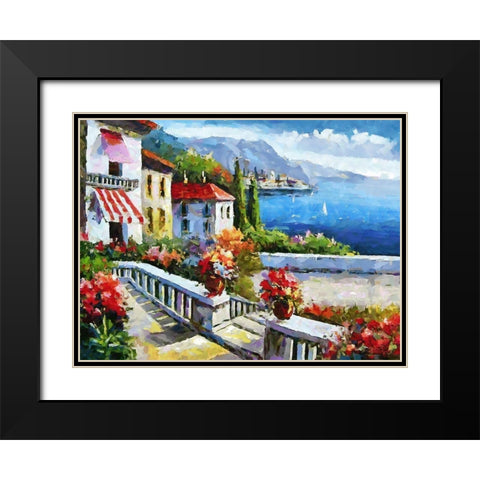 Coast in Italy III Black Modern Wood Framed Art Print with Double Matting by Medeiros, Celito