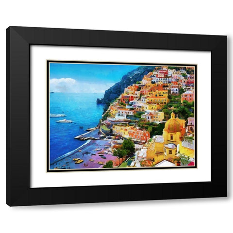 Coast in Italy V Black Modern Wood Framed Art Print with Double Matting by Medeiros, Celito