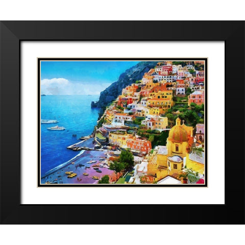 Coast in Italy V Black Modern Wood Framed Art Print with Double Matting by Medeiros, Celito