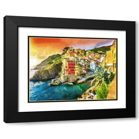 Coast in Italy VII Black Modern Wood Framed Art Print with Double Matting by Medeiros, Celito