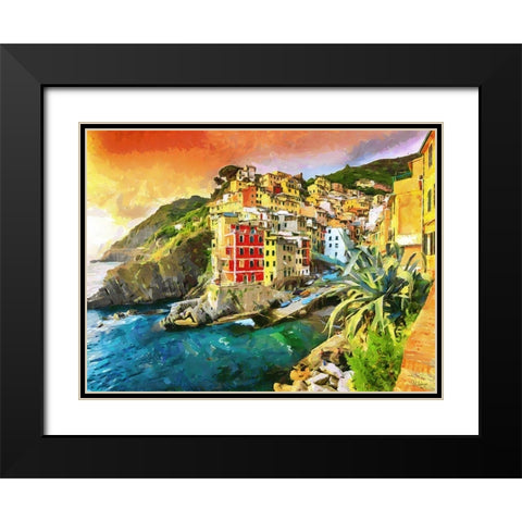 Coast in Italy VII Black Modern Wood Framed Art Print with Double Matting by Medeiros, Celito