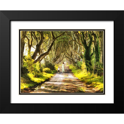 Young Lady With the Kid Black Modern Wood Framed Art Print with Double Matting by Medeiros, Celito