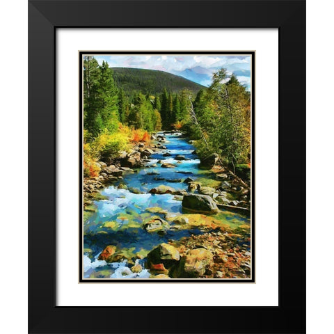 River in Bohemian Mountains Black Modern Wood Framed Art Print with Double Matting by Medeiros, Celito