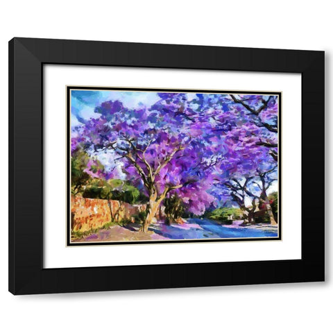 Purple Trees Black Modern Wood Framed Art Print with Double Matting by Medeiros, Celito