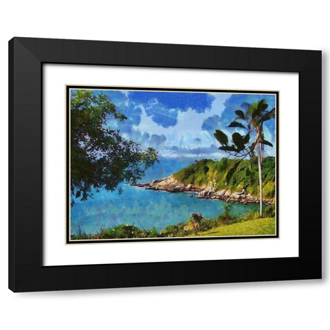 Romantic Bay Black Modern Wood Framed Art Print with Double Matting by Medeiros, Celito