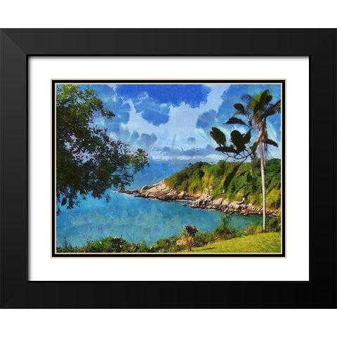 Romantic Bay Black Modern Wood Framed Art Print with Double Matting by Medeiros, Celito
