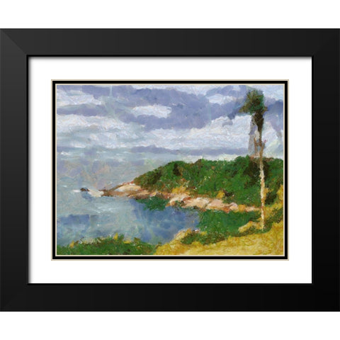 Impression Bay Black Modern Wood Framed Art Print with Double Matting by Medeiros, Celito