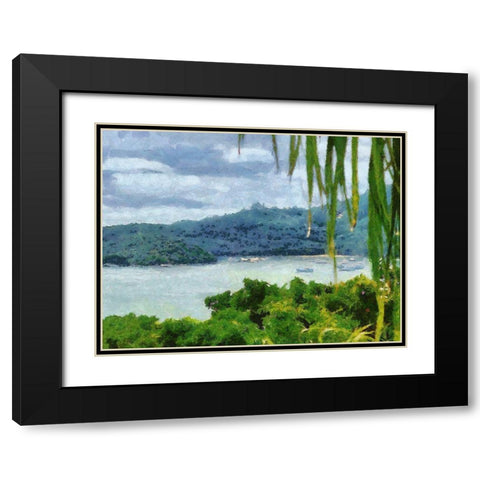 Impression Bay II Black Modern Wood Framed Art Print with Double Matting by Medeiros, Celito