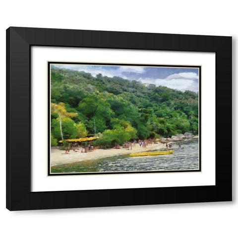 Impression Bay IV Black Modern Wood Framed Art Print with Double Matting by Medeiros, Celito