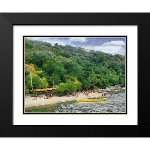 Impression Bay IV Black Modern Wood Framed Art Print with Double Matting by Medeiros, Celito