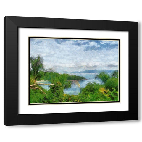 Impression Bay V Black Modern Wood Framed Art Print with Double Matting by Medeiros, Celito
