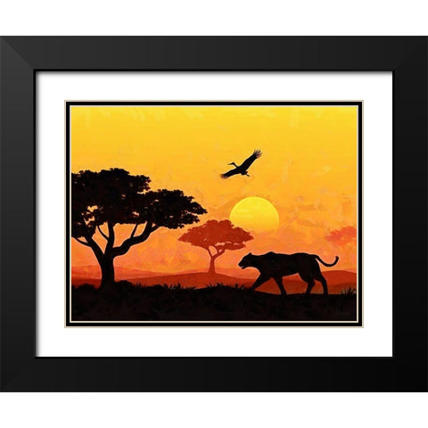 Memories of Africa I Black Modern Wood Framed Art Print with Double Matting by Medeiros, Celito