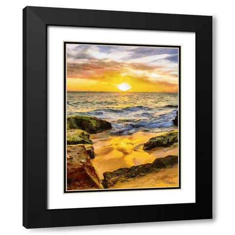 Beautiful Sunrise Black Modern Wood Framed Art Print with Double Matting by Medeiros, Celito