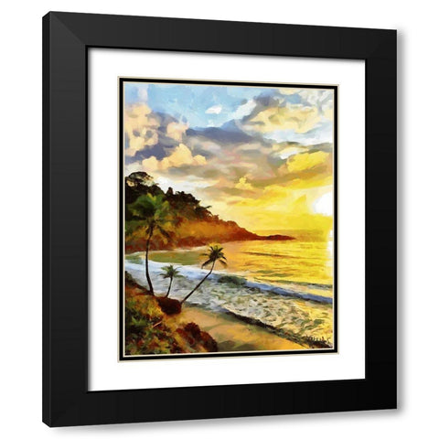 Sunset in Tropics II Black Modern Wood Framed Art Print with Double Matting by Medeiros, Celito