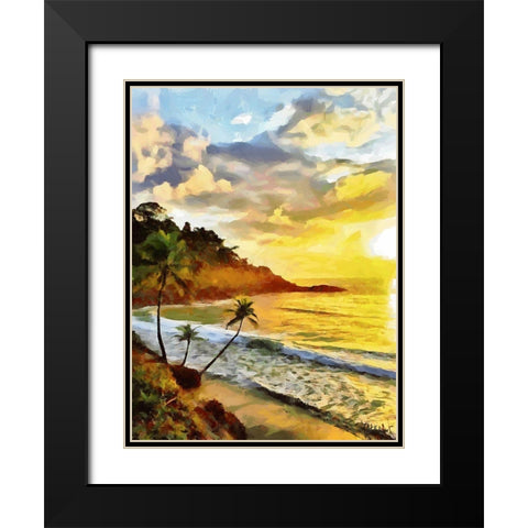 Sunset in Tropics II Black Modern Wood Framed Art Print with Double Matting by Medeiros, Celito
