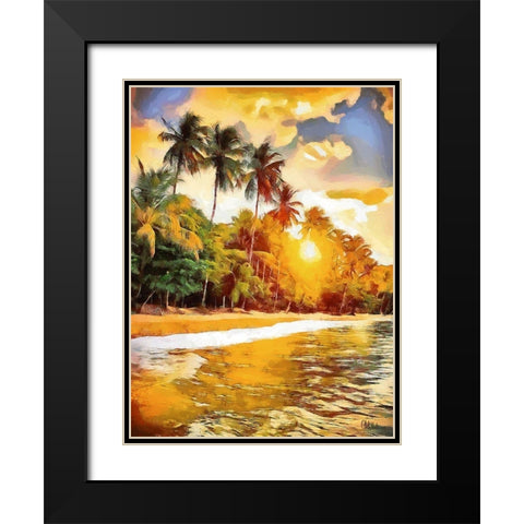 Sunset in Tropics III Black Modern Wood Framed Art Print with Double Matting by Medeiros, Celito