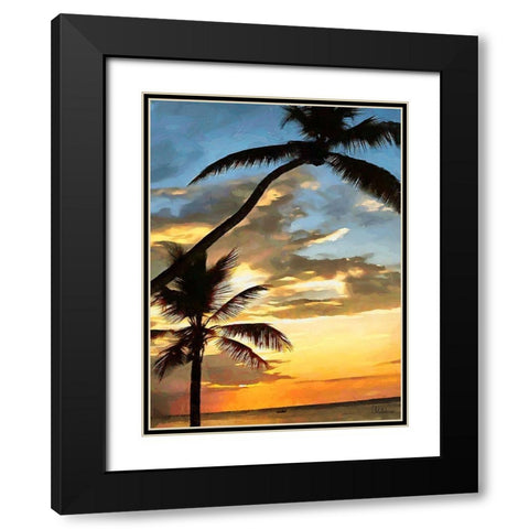 Everyone Loves Palm Trees I Black Modern Wood Framed Art Print with Double Matting by Medeiros, Celito