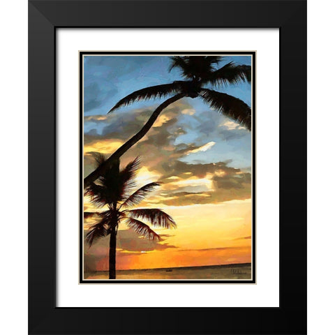 Everyone Loves Palm Trees I Black Modern Wood Framed Art Print with Double Matting by Medeiros, Celito