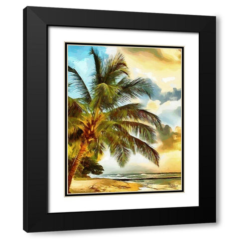 Everyone Loves Palm Trees II Black Modern Wood Framed Art Print with Double Matting by Medeiros, Celito