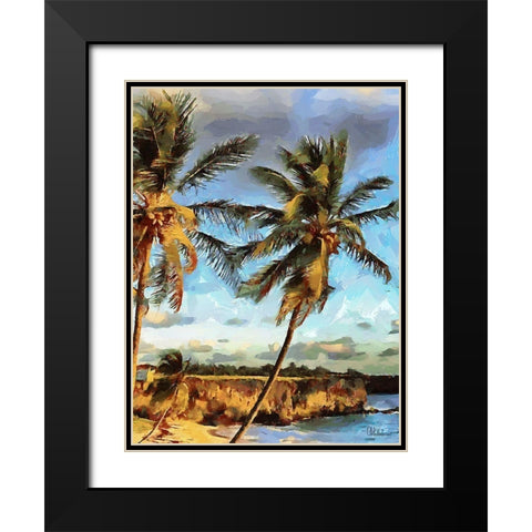 Everyone Loves Palm Trees III Black Modern Wood Framed Art Print with Double Matting by Medeiros, Celito