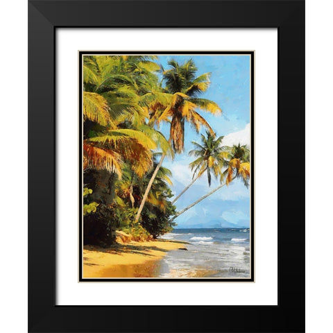 Everyone Loves Palm Trees IV Black Modern Wood Framed Art Print with Double Matting by Medeiros, Celito