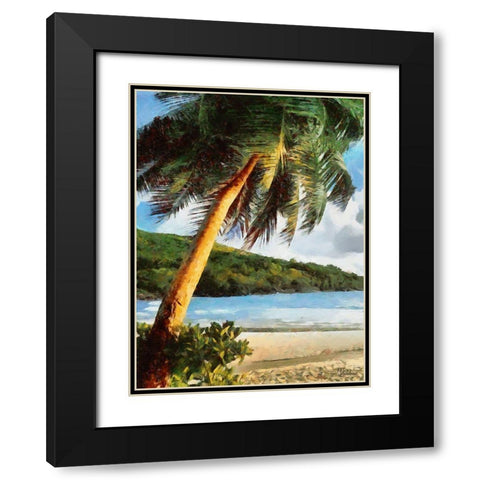 Everyone Loves Palm Trees V Black Modern Wood Framed Art Print with Double Matting by Medeiros, Celito