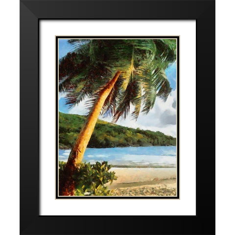 Everyone Loves Palm Trees V Black Modern Wood Framed Art Print with Double Matting by Medeiros, Celito
