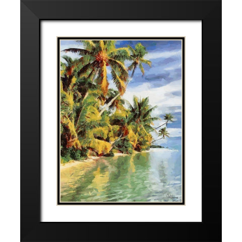 Everyone Loves Palm Trees VI Black Modern Wood Framed Art Print with Double Matting by Medeiros, Celito