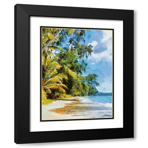 Everyone Loves Palm Trees VII Black Modern Wood Framed Art Print with Double Matting by Medeiros, Celito