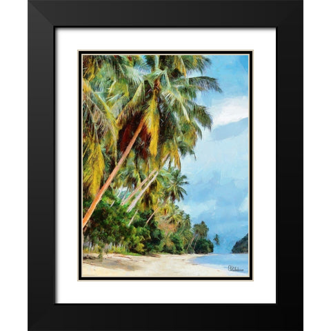 Everyone Loves Palm Trees VIII Black Modern Wood Framed Art Print with Double Matting by Medeiros, Celito