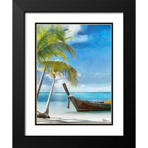 Everyone Loves Palm Trees XIV Black Modern Wood Framed Art Print with Double Matting by Medeiros, Celito